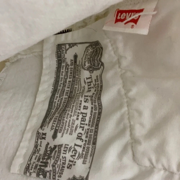 Levi's 501 Altered White Denim Zipper Shorts - 27 - Picture 8 of 10